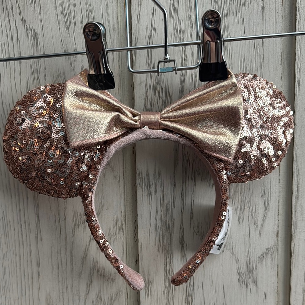 RARE Rose Gold Sequin Mickey Ears